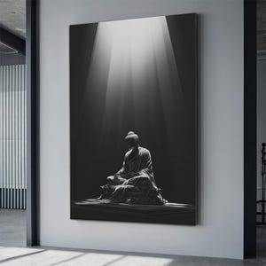 Peinture sur toile de lumière divine de Bouddha, art du bouddhisme, affiche de méditation, cadeau de décoration murale bouddhiste
