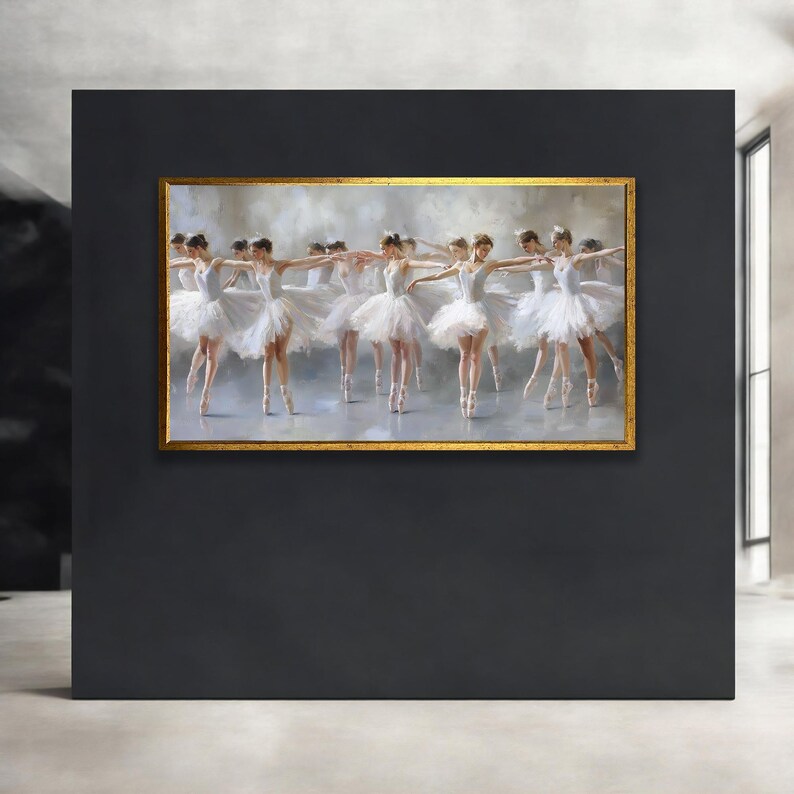 Canvaskunst ballerina's, canvas schilderij ballerina, mooie vrouwen danseres muurdecoratie, muurkunst muziekkamer afbeelding 5