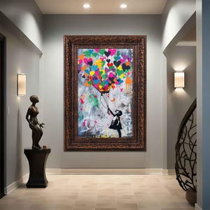 Banksy Balloon Canvas, Balloon Poster, Banksy Art, Wall Art Canvas Design Decor banksy balloon print, pop art banksy print