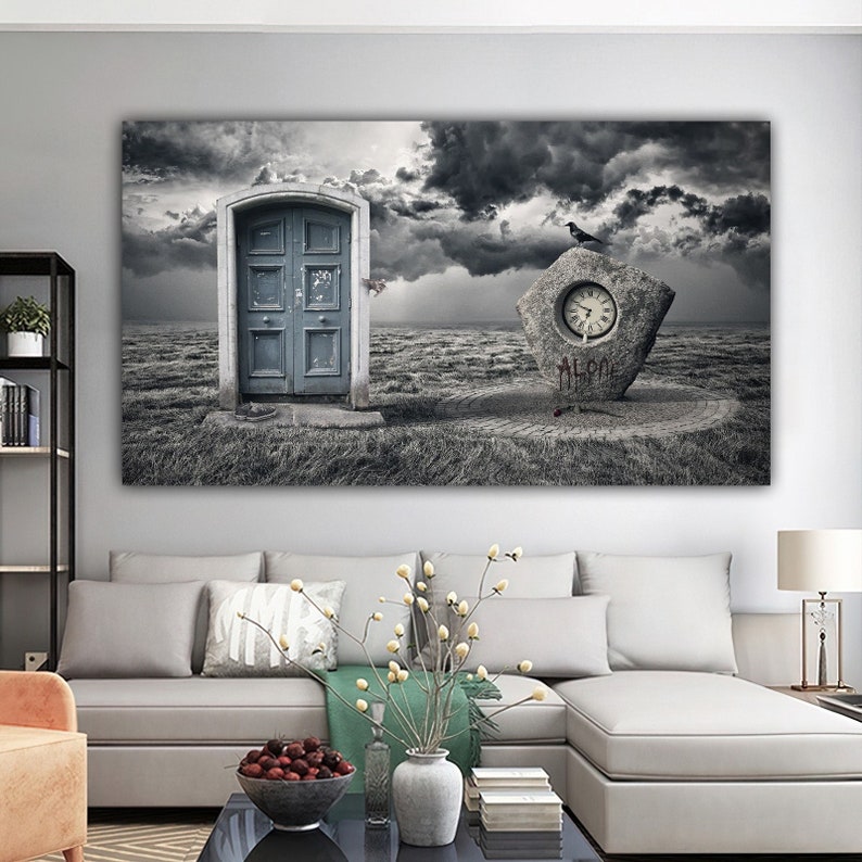 Solitude , surrealism canvas painting , Surreal art wall decor , surreal canvas print , artistic canvas painting , ready to hang product image 1