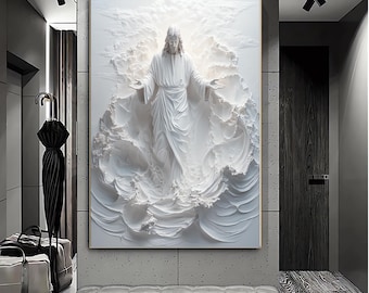 Jesus Christ Walking on Water, Christian Art, Jesus Walking on Water, Modern religious wall art ,Living Room Home Decor | Christian Print