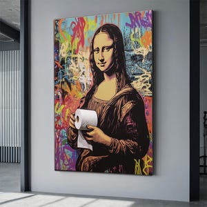 Toile pop art Mosa lisa, art coloré de la mona lisa, décoration murale de la mona lisa, affiche de la mona lisa, impression de la mona lisa