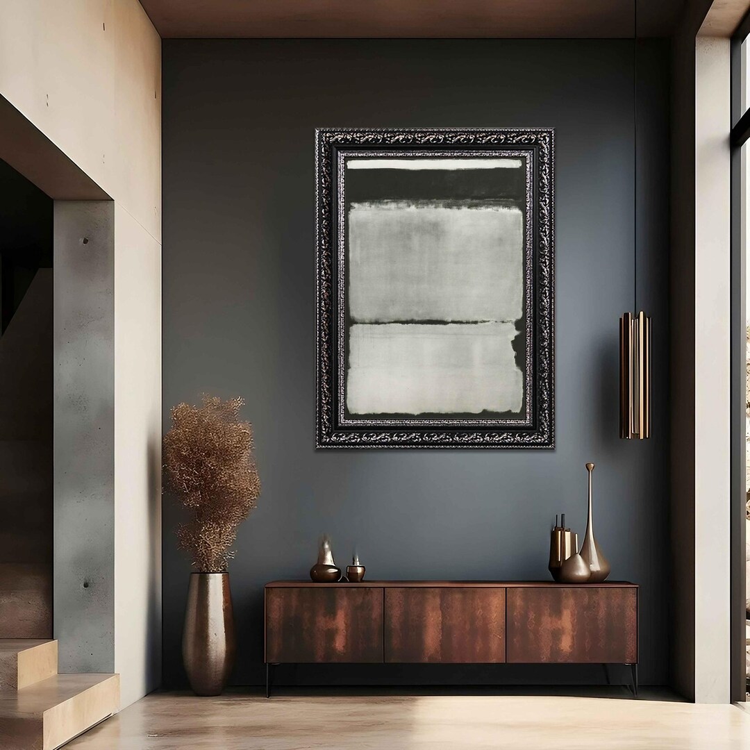 Mark Rothko Gray Square Grey and Black Mark Rothko Canvas Wall Art, Modern Abstract Canvas ...