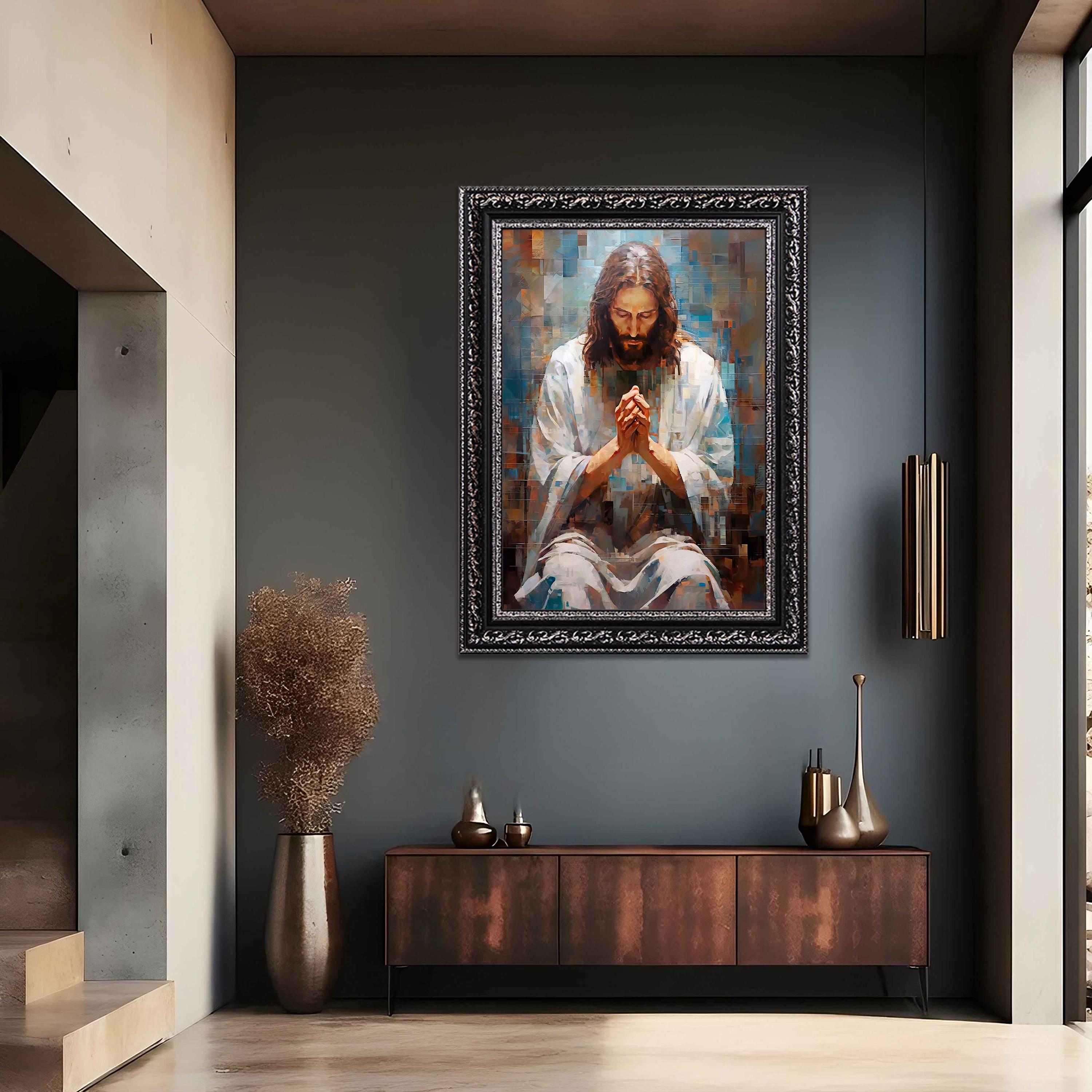 Jesus Christ Canvas Painting, Christian Religious Wall Art, Holy Savior ...