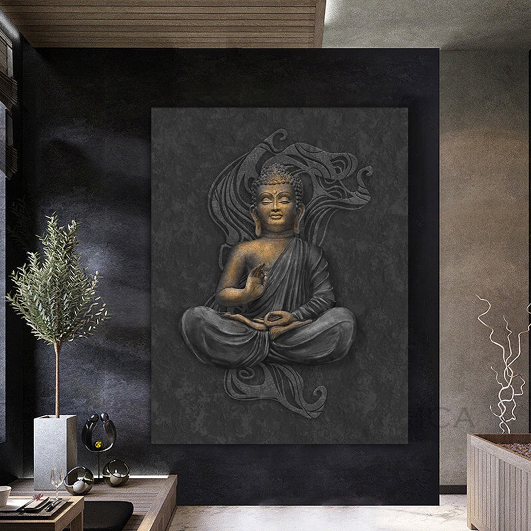Buddha Canvas, Asian Wall Art, Buddha Wall Art, Meditation Canvas ...