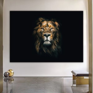 Black And White Lion, Lion Wall Art, Lion Canvas, Lion Wall Decor, Animal Wall Art, Animal Canvas, Lion Photo, Lion Print, Lion