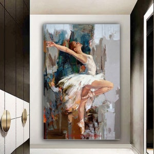 Ballerina Canvas, Ballerina Room Decor, Girl Room Decor, Dancer Painting, Ballerina Poster,  dancing ballerina wall decor,