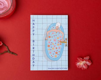 Biglietto di auguri di buon compleanno rilassante - Atmosfera rilassata - Stampabile - Download digitale