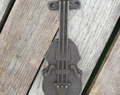 Cast iron antique violin door knocker, door accessory, garden, musical farmhouse
