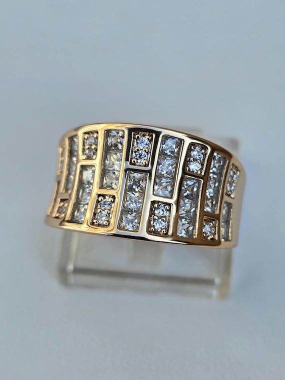Bague Plaqué Or 18 Carats Avec Zirconium - Taille 58, Argent 925, Style Solitaire - Neuve