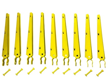 Extensión de alambre de púas amarillo de seguridad - Cercas temporales/de construcción - Riel de 1-3/8" - Paquete de 9