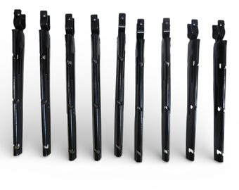 Extensión de alambre de púas con brazo extensible, color negro, para usar con riel superior de 3,5 cm (1-3/8"), paquete de 12