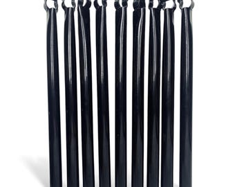 Cerca Extend-A-Post - Extensiones negras de 1-5/8" de diámetro exterior, 2' de largo - Riel superior de 1-3/8" - Paquete de 6