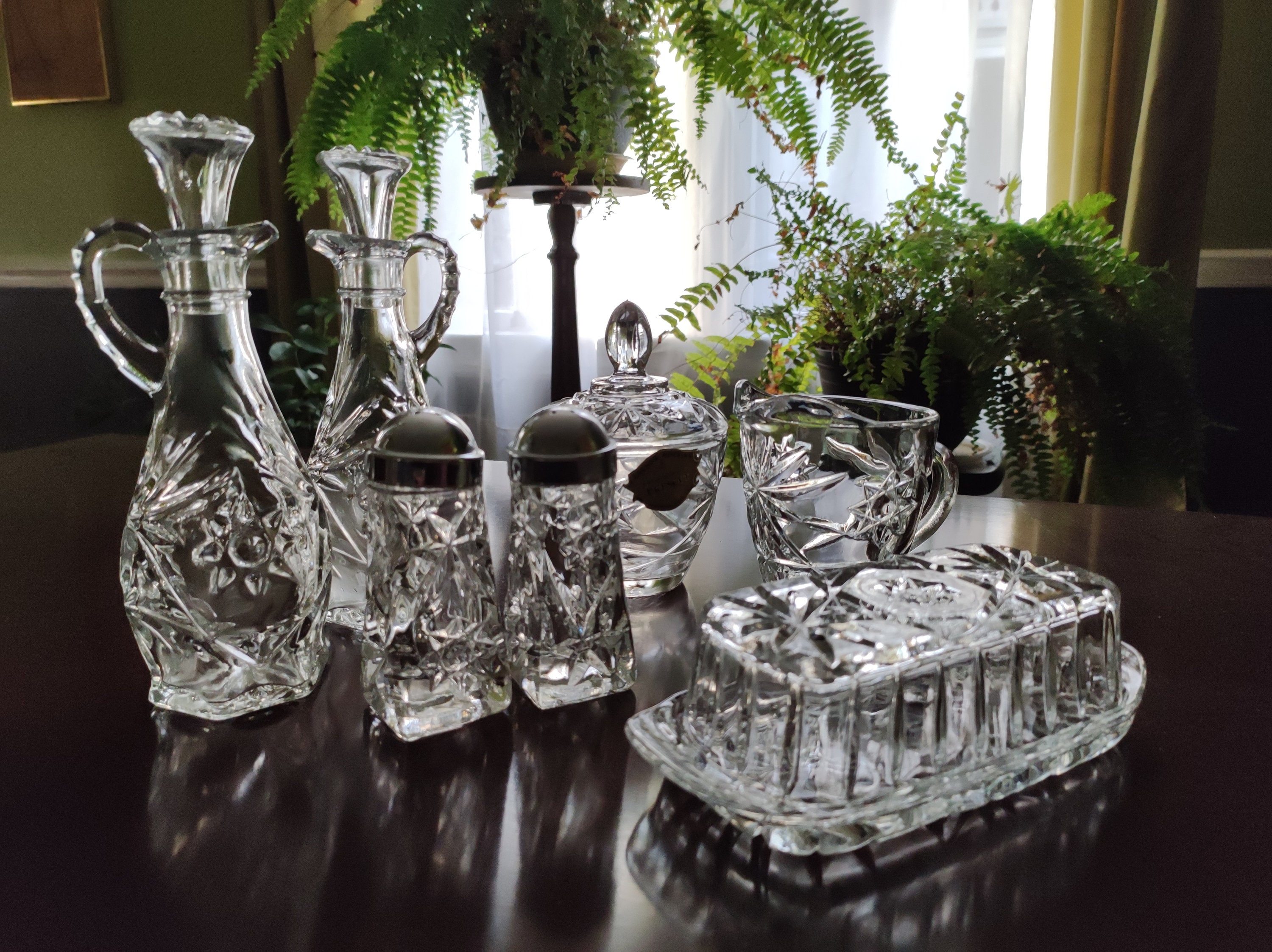 アンティーク雑貨 Anchor Hocking Early American Prescut Rare Anchor Hocking Early American Prescut Set in Original Box - Etsy