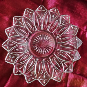 Clear Petal Plate - Federal Glass