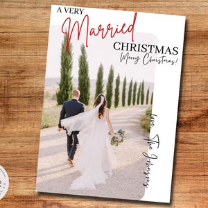 Una tarjeta de Navidad muy casada, primera Navidad de parejas, tarjeta de Navidad recién casada / Descarga digital / 108