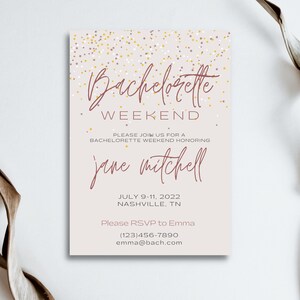 Confetti Bachelorette Invitation, Bachelorette Party, Maid of Honor, Bridesmaids, Bride, Wedding Planning | Digital Download | 098