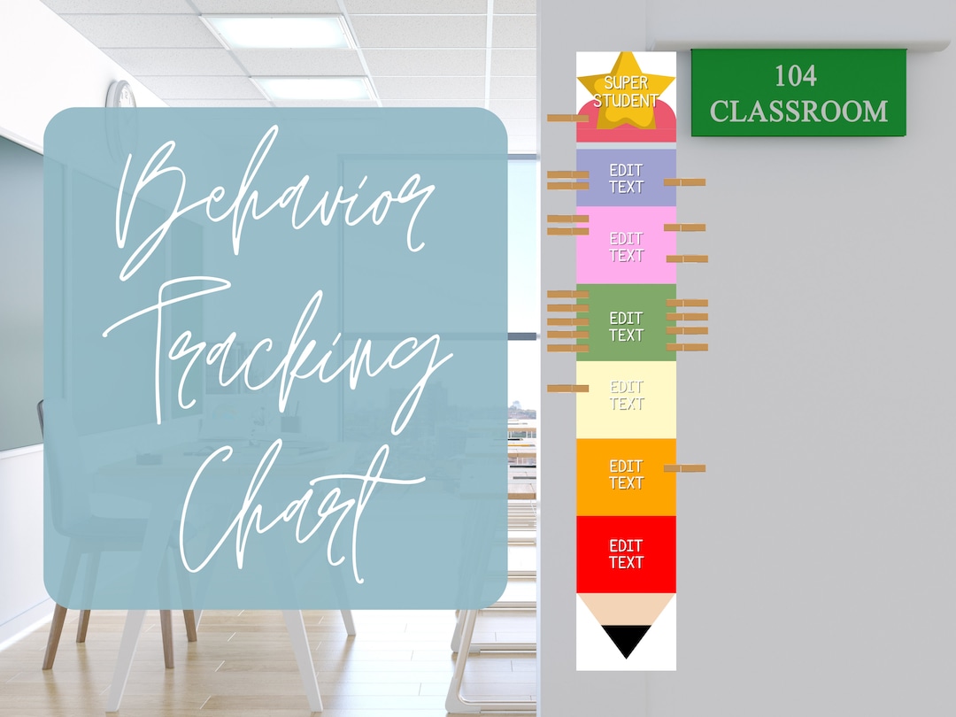 Pencil Behavior Tracking Chart, Classroom Management, Student Behavior ...