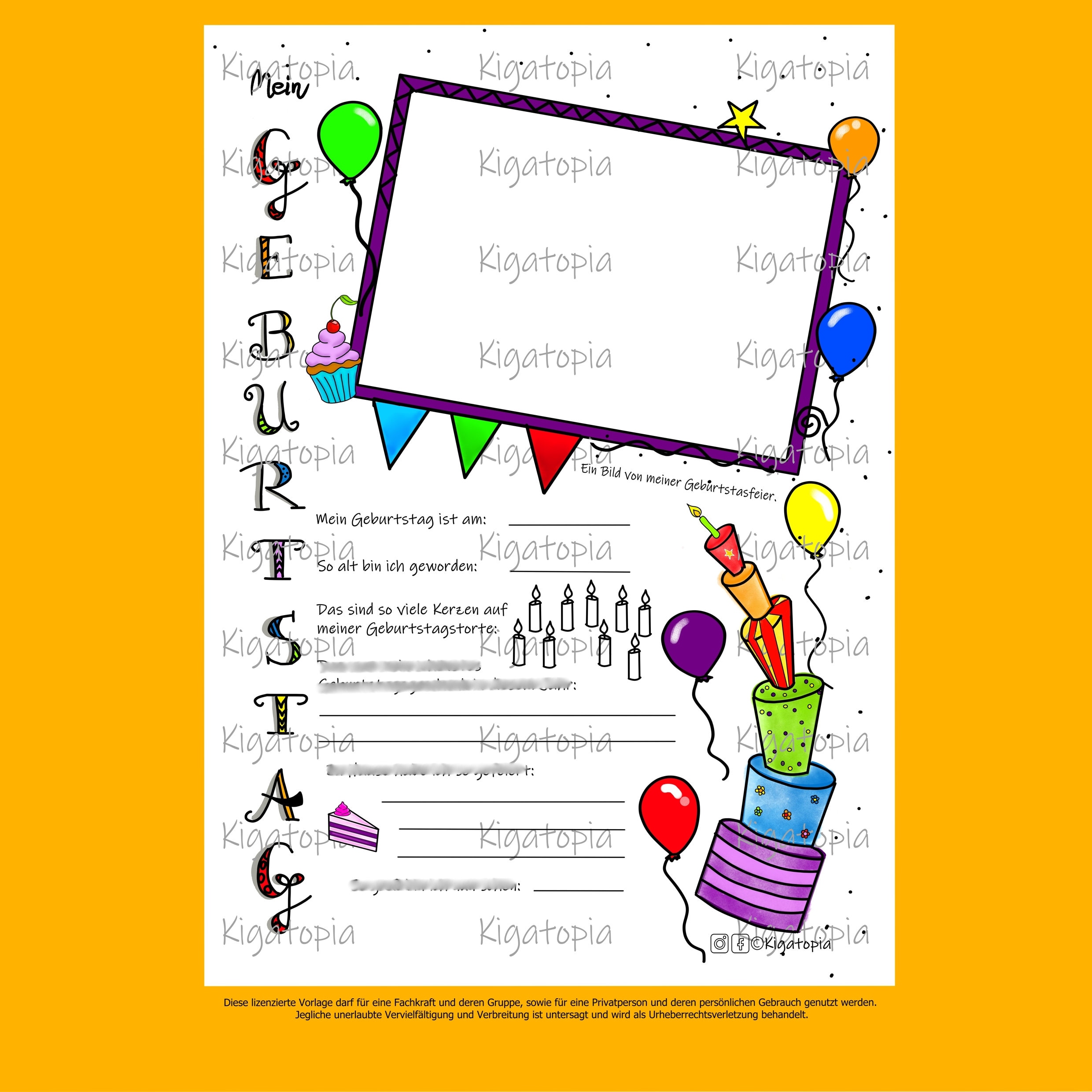 Portfolio Vorlage Geburtstag - Etsy.de