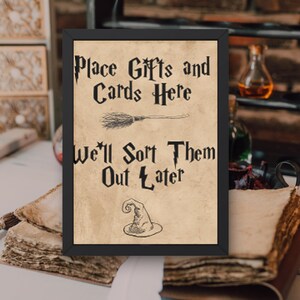 Sorting Hat Sign, Gift Sign, Place Gifts Here, Magical Tiny Witch Wizard, For Baby Shower, Birthday Party, Wedding, Halloween