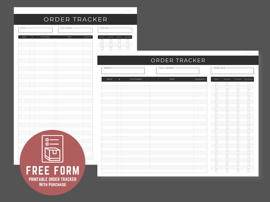 Order Status Tracker Order Form Template Order Tracking Etsy Denmark