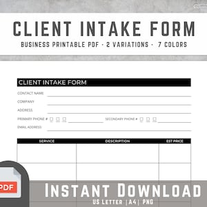 Capture Leads, Impress Clients | Modern Small Business Customer Profile, Lead Intake Form