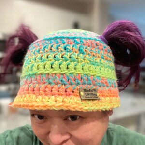 SPACE BUNS Adult Bucket Hat Crochet Pattern