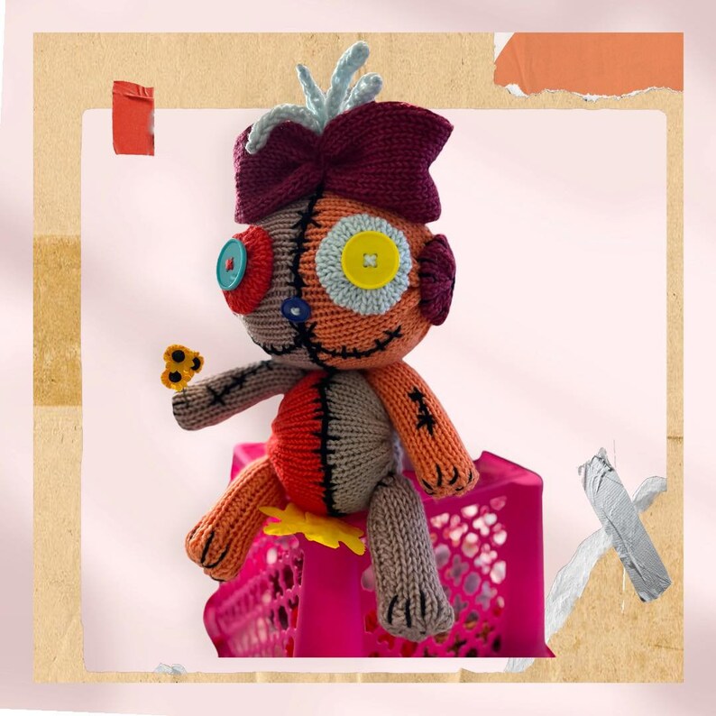 Patchwork Ragdoll Autumn Rag Doll: Circular KNITTING MACHINE PATTERN for Knitted Stuffed ...
