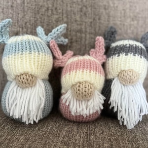 Christmas Gnomes: Circular KNITTING MACHINE PATTERN for Knitted Stuffed Plush Gnomes Christmas Tree Ornament