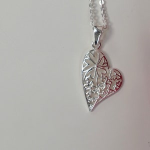 Flowering Heart - Flowered Love Heart Pendant - Sterling Silver
