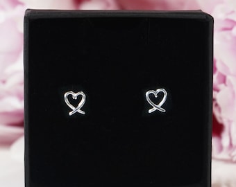 The Dainty - Open Heart Sterling Silver Studs