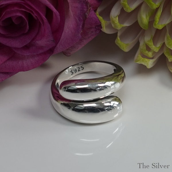 The Jubbly - Double Wrap Full Finger Design Sterling Silver Adjustable Ring - Weight 5.8g