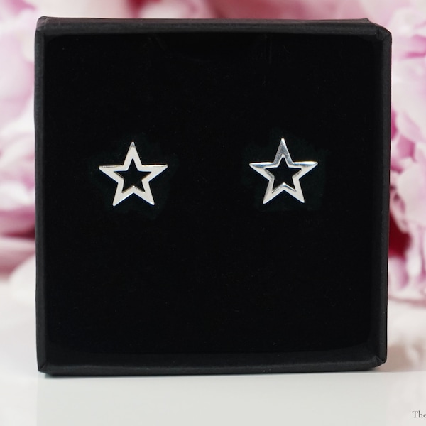 Starstruck - Sterling Silver Open Star Stud Earrings