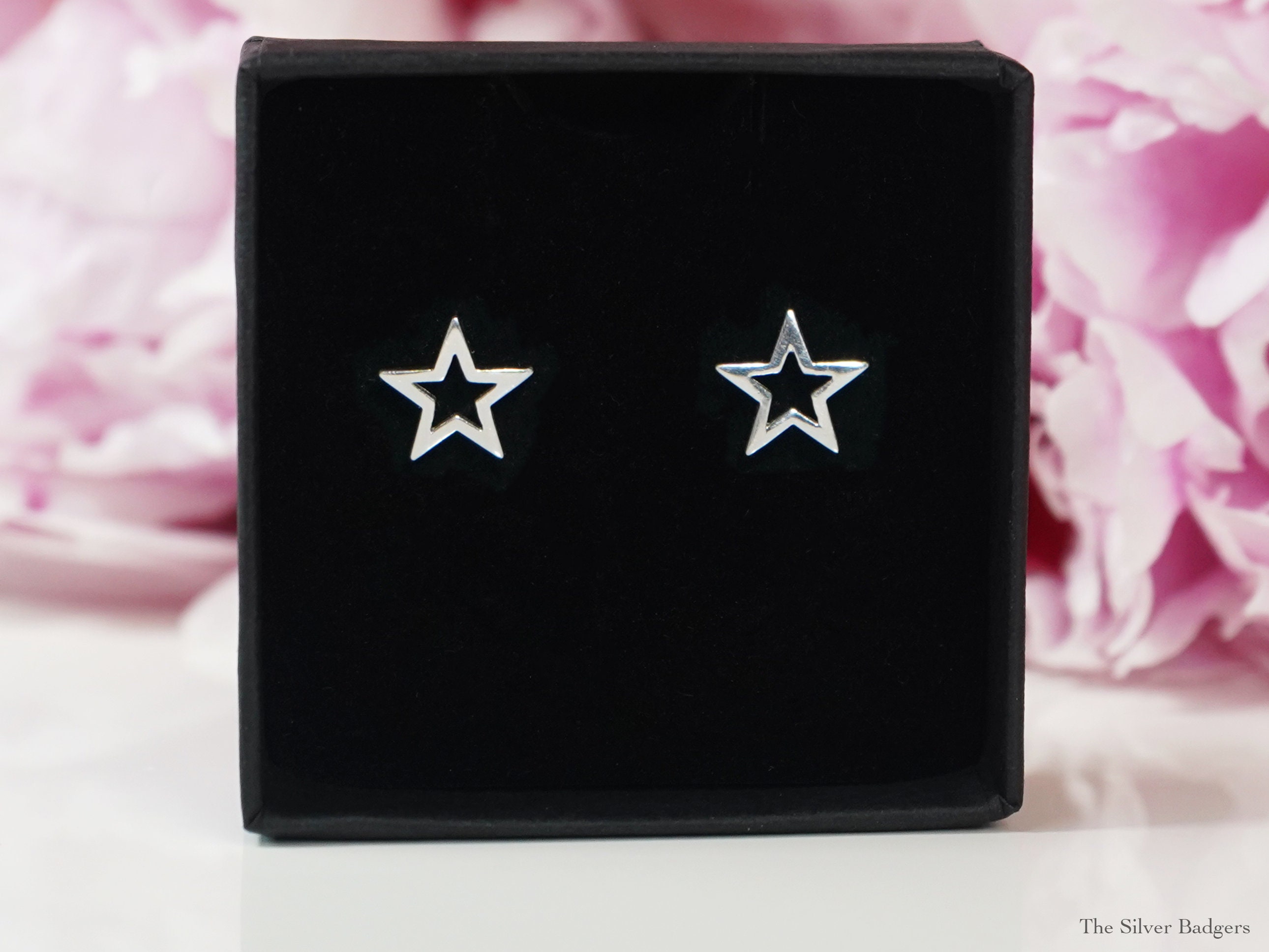 Starstruck - Sterling Silver Open Star Stud Earrings