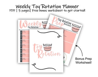 Weekly Toy Rotation Printable Planner with Bonus Prep Worksheet (For Mamas Who Prefer to Drink Hot Coffee!)