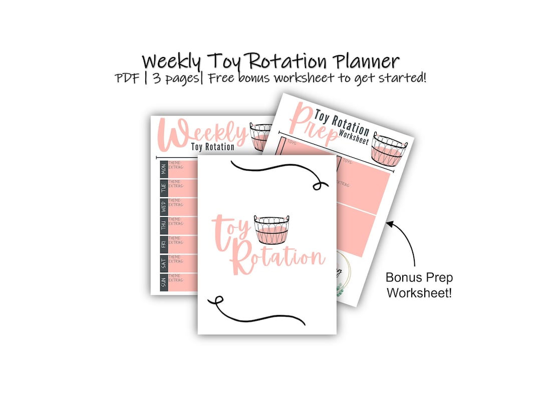 Weekly Toy Rotation Printable Planner With Bonus Prep Worksheet (for ...