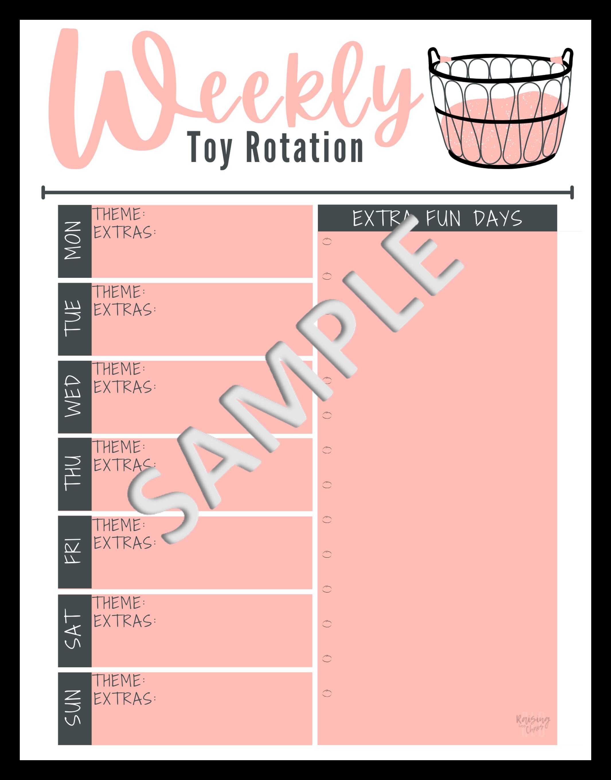 Weekly Toy Rotation Printable Planner With Bonus Prep - Etsy