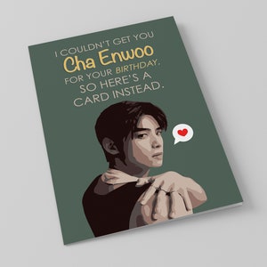 Cha Enwoo kdrama biglietto di buon compleanno istantaneo scaricabile carino coreano stampabile k-pop biglietto di auguri astro AROHA