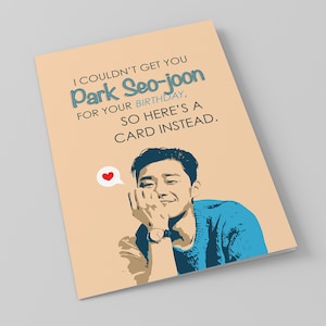 Park Seo-joon kdrama cartão de feliz aniversário para download instantâneo lindo cartão coreano para impressão k-pop