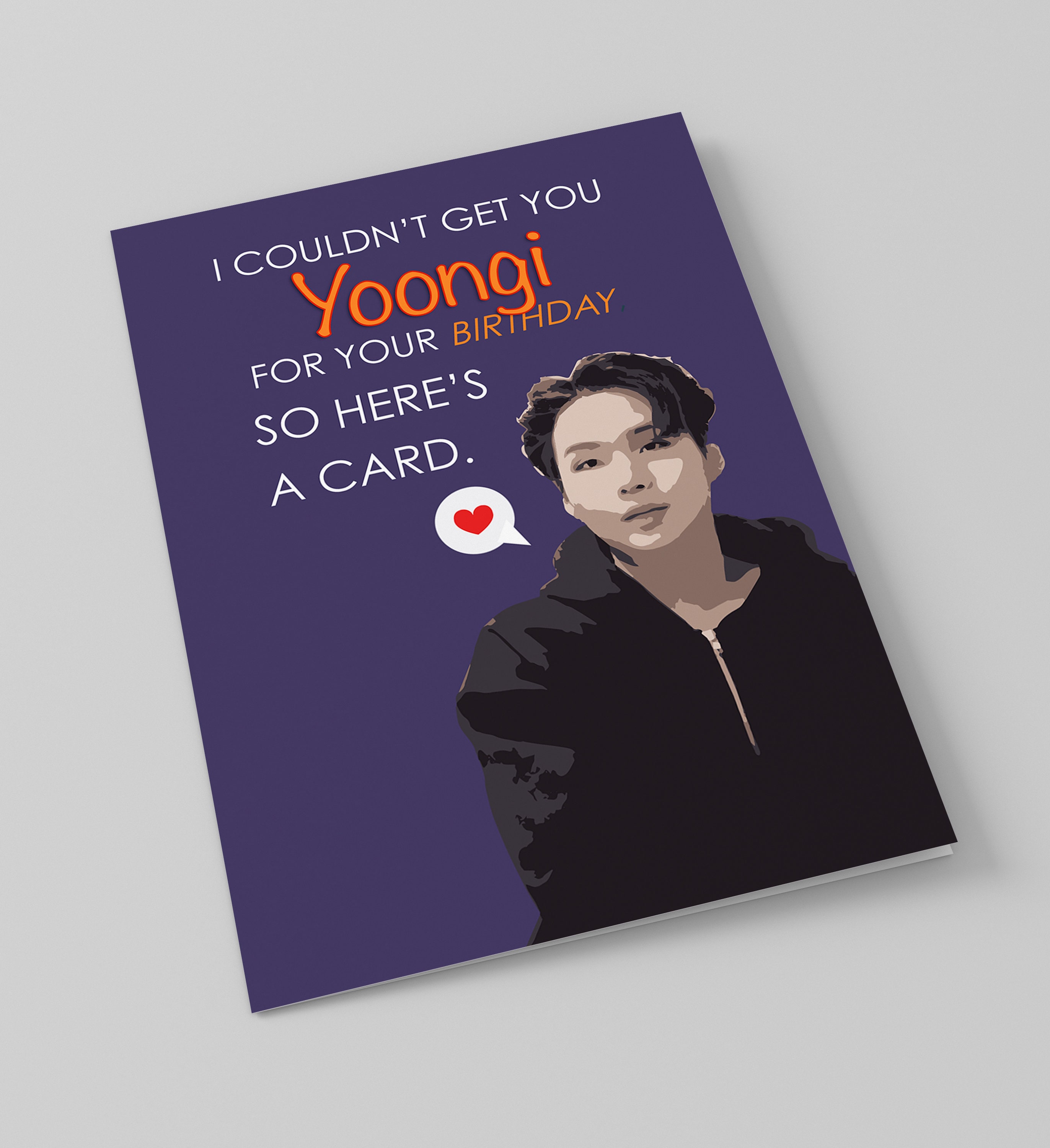 Yoongi Suga Min Yoongi BTS Happy Birthday Card Instant