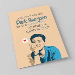 Park Seo-joon kdrama glückliches Jubiläum Karte sofort herunterladbare süße koreanische druckbare k-pop Grußkarte