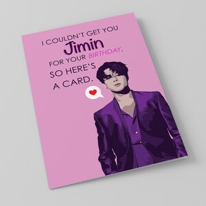 Jimin Park Jimin BTS Happy Birthday Card Instant Downloadable Cute