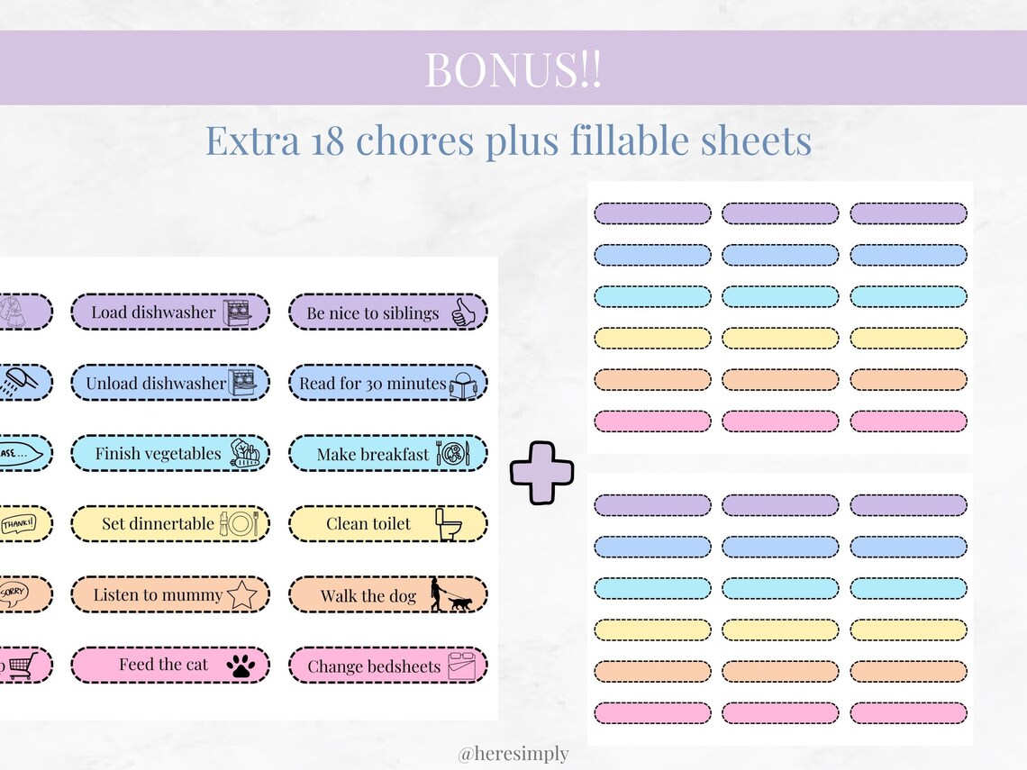 DIY Kids Chore Chart Weekly Chore Chart for Family, Editable Daily ...