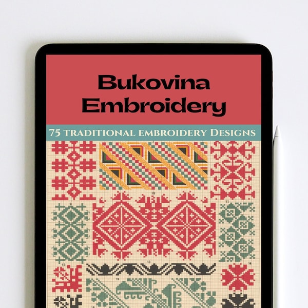 Bukovina Embroidery, 75 Traditional Hand Embroidery Designs, Folk Embroidery Patterns, Needlework Color Pattern, Embroidery eBook PDF