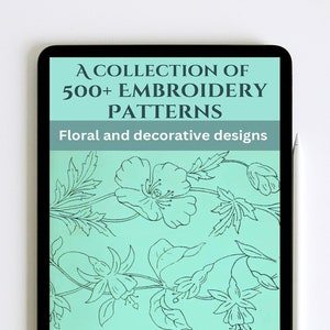 500 Embroidery Pattern Design, Hand Embroidery Patterns PDF, Floral Embroidery Designs, Vintage Embroidery Book, PDF Instant Download image 1