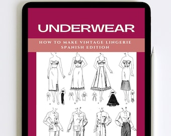 Underwear How to Make Vintage Lingerie Spanish Edition Lingerie PDF Pattern Sewing Patterns  Vintage Dressmaking Book Instant Download