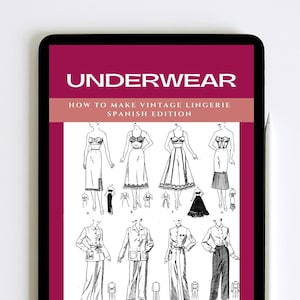 Intimo Come realizzare lingerie vintage Edizione spagnola Lingerie Modello PDF Cartamodelli per cucire Libro di sartoria vintage Download istantaneo