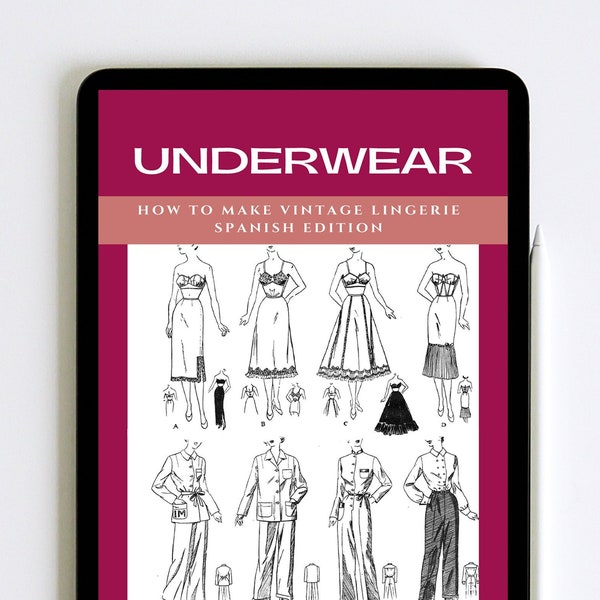 Underwear How to Make Vintage Lingerie Spanish Edition Lingerie PDF Pattern Sewing Patterns  Vintage Dressmaking Book Instant Download