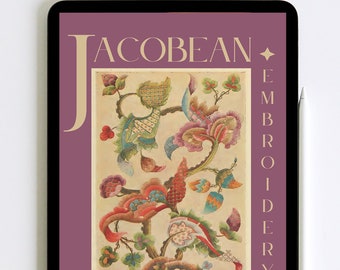 Jacobean embroidery pattern book PDF digital download - Jacobean embroidery designs