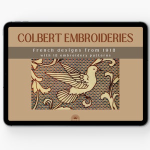 Colbert embroidery pattern - vintage embroidery designs, hand embroidery eBook PDF Digital Download